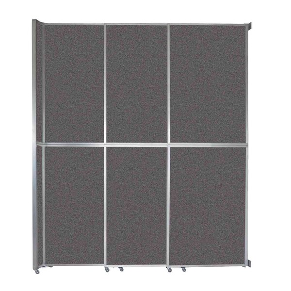 Operable Wall Sliding Room Divider 9'9" x 12'3" Charcoal Gray Fabric